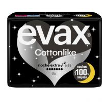 EVAX - COTTONLIKE compresas noche extra alas 8 u