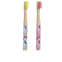 TAKE CARE - LOT DE BROSSES À DENTS EN BAMBOU SMILEY WORD 2 pz