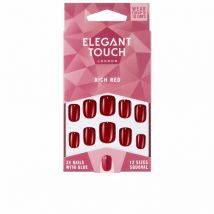 POLISHED COLOUR nails with glue squoval rich red