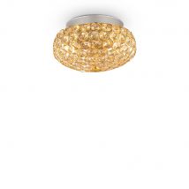 Plafoniera Contemporanea King Metallo-Cristallo Oro 3 Luci G9 3W 3000K