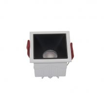 Faretto Incasso Moderno Alfa Led Alluminio Bianco Diffusore Nero Dimm.