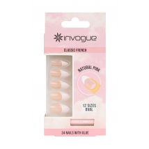 Invogue Classic French Oval Nails Natural Pink 24 st