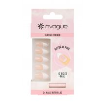 Invogue Classic French Oval Nails Natural Pink 24 st