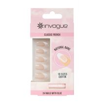 Invogue Classic French Coffin Nails Natural Bare 24 pcs