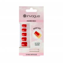 Invogue Classic Square Nails Bright Red 24 st + 2 ml