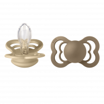 BIBS Supreme 2 Pack Silicone Size 2 Vanilla/Dark Oak 2 st