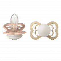 BIBS Supreme 2 Pack Silicone Grootte 2 Blush Glow/Vanilla Glow 2 st