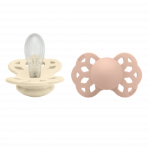 BIBS Infinity 2 Pack Silicone Symmetrical Size 2 Ivory/Blush 2 st