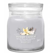 Yankee Candle Kenmerkende Medium Kaarsen Sive Gerookte Vanille &amp; Kasjmere 368 g