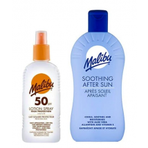Malibu Sun Lotion Spray SPF50 &amp; Soothing After Sun 200 ml &amp; 400 ml