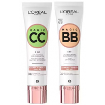 L&#039;Or&eacute;al Paris Nude CC Cream Green Anti Redness &amp; C&#039;est Magic BB Cream 03 Light 2 x 30 ml
