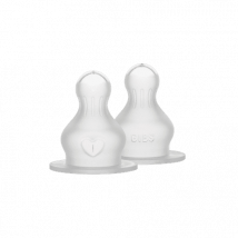 BIBS Baby Bottle Nipple Round Silicone Slow Flow 2 pcs
