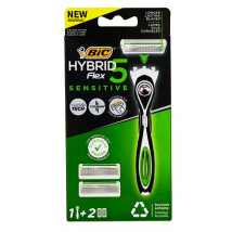 Bic Hybrid 5 Flex Sensitive Razor &amp; Blades 1 pcs + 2 st