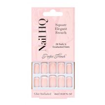 Nail HQ Square Elegant French Tip Nails 24 st