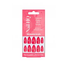 Nail HQ Almond Poppy Red Acrylic Nails 24 st