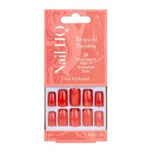 Nail HQ Square Tropical Passion Cat Eye Nails 24 st