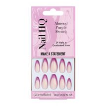 Nail HQ Almond Purple French Nails 24 st