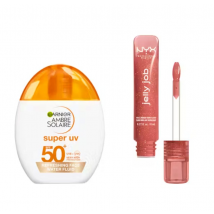 Garnier On The Go Super UV Refreshing Water Fluid SPF50 &amp; NYX Jelly Job 05 Honey It's Jelly 7.5 ml + 40 ml