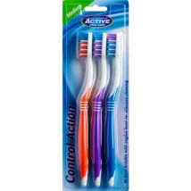 Active Oral Care Control Action Toothbrushes Medium 3 st