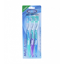 Active Oral Care Multi Action Toothbrushes Medium 3 pcs