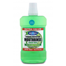 Active Oral Care Fluoride Protection Green Mint Mouthwash 750 ml