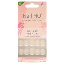 Nail HQ Square French Nails 24 pcs + 2 ml