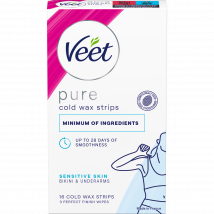 Veet Pure Cold Wax Strips Bikini &amp; Underarms Sensitive Skin 6 pcs