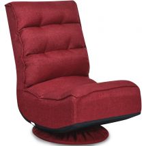 Poltrona Relax da Terra Pieghevole Reclinabile Girevole, Poltrone da Divano per Studio Salotto, con Schienale, Ottima per Rilassarti (Vino)