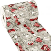 Tappeto Cucina Shabby Chic Cuori 50x230 cm Antimacchia Retro Antiscivolo Passatoia Multiuso Bagno