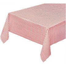 Tovaglia Cucina Antimacchia Plastificata 140x550 Cm Cerata Felpata CopriTavolo Quadretti Rossi