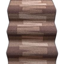 Passatoia Scala Bordata 67x450 cm Ingresso Corridoio Tappeto Cucina Gradini Zig Zag Marrone