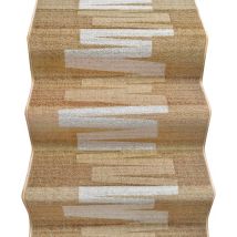 Passatoia Scala Bordata 67x450 cm Ingresso Corridoio Tappeto Cucina Gradini Zig Zag Beige