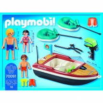 Playmobil 70091 Family Fun Campsite Floating Speedboat with Tube Riders