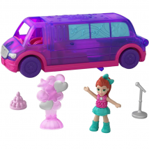 Polly Pocket GGC41 Pollyville Party Limo with Play Areas & Lila Doll (GGC39)