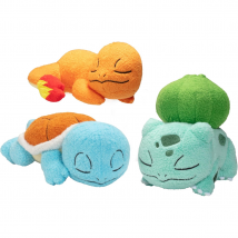 Pokemon Sleeping Plush 3-Pack Gen 1 Starters Plush Soft Toy