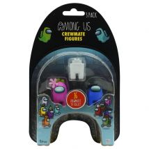 Official & Fully Licensed Among Us White Pink Blue Crewmate Figures 3-Pack