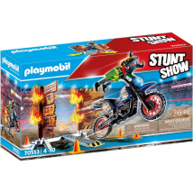 Playmobil Stunt Show Motocross with Fiery Wall
