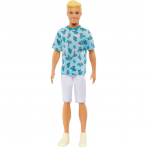 Barbie Fashionista Doll #211 Ken Blonde White Shorts and Blue T Shirt
