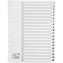 5 Star Premier A4 1-20 Index Card Clear Mylar 464424