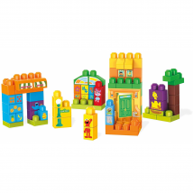 MEGA Bloks GDB51 Let's Build Sesame Street Buildable Playset In Large Storage Box