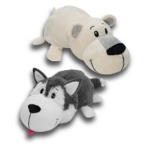 Flip a Zoo Asher Husky & Poppi Polar Bear 2 in 1 40cm Soft Plush Toy 020420