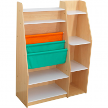 KidKraft Pocket Storage Bookshelf in Natural and White Colour