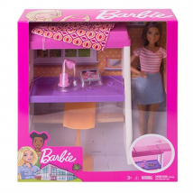 Barbie Doll and Furniture Loft Bed w/ Transforming Bunk Beds FXG52