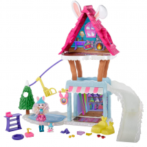 Enchantimals Hoppin' Ski Chalet With Bevy Bunny & Jump Dolls GJX50 Playset