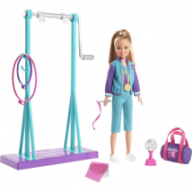 Barbie Team Stacie Doll and Gymnastics Playset with Spinning Bar and Accessories