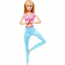 Barbie Made to Move Doll  Blonde Blue Yoga Pants and Pink Top
