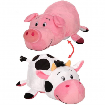 Flip a Zoo Ruby Piglet/Sophie Cow 2 in 1 40cm Soft Plush Toy 026248