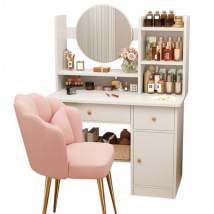 Tavolo da trucco, bianco 80x34x125 cm