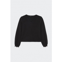 Only - Top - Onlnova Fr Versa V-neck L/s Lace Top Ptm pour Femme - Noir - Taille S