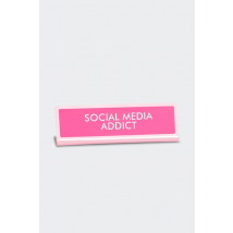 Flamingo Candles - Déco - Plaque De Bureau - Social Media Addict Deskplate Sign - Multicolore - Taille Unique